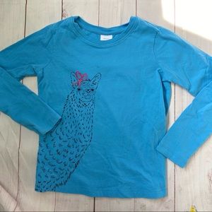Hanna Andersson Llama Long Sleeve Tee Girls 8